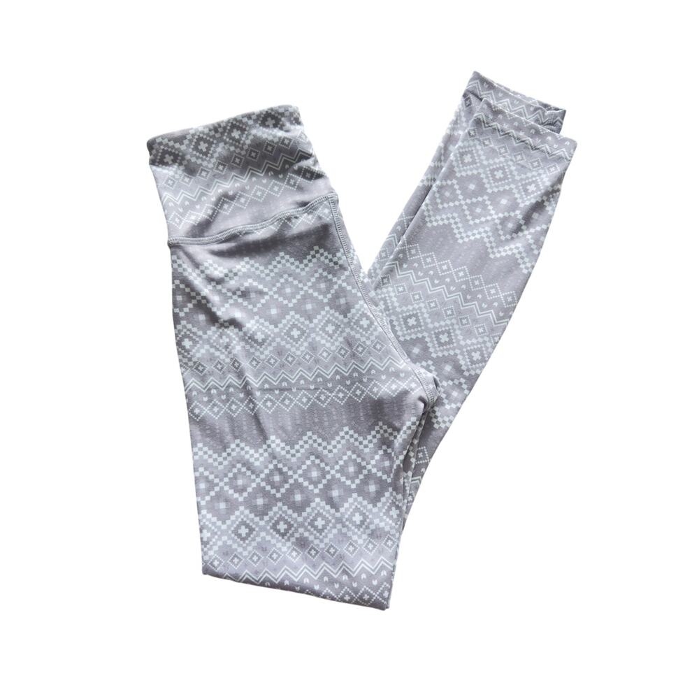 Alp N Rock Gray and White Patterned Super Soft Leggings Size Small